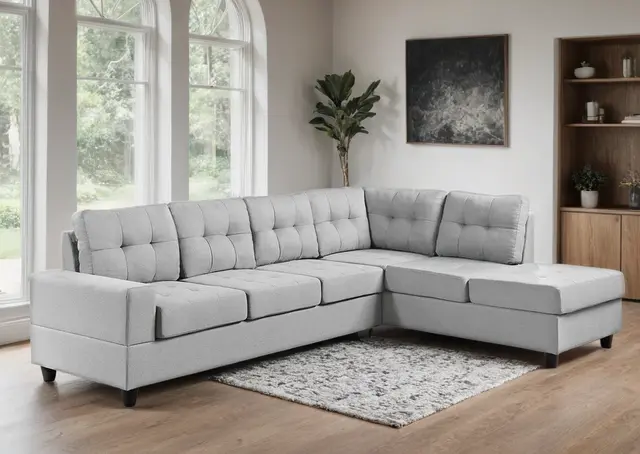James Light Gray - Reversible Sectional — photo 1