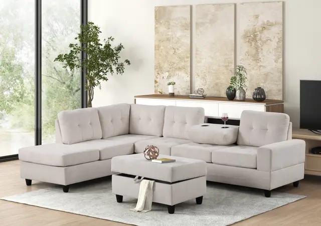 45Heights Reversible Sectional + Ottoman — photo 1