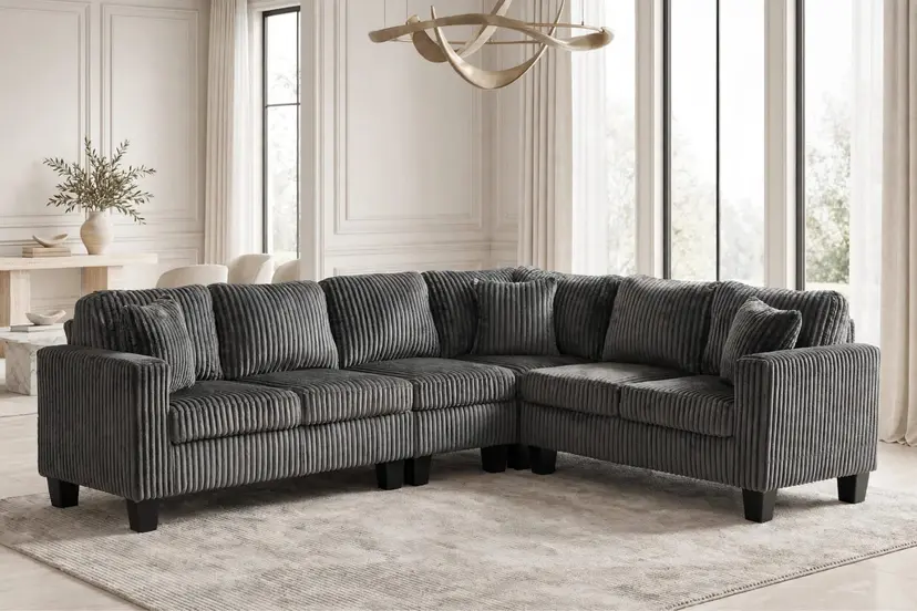 Logan2 Charcoal - Reversible Sectional