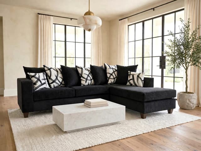 110 - BLACK Sectional — photo 3