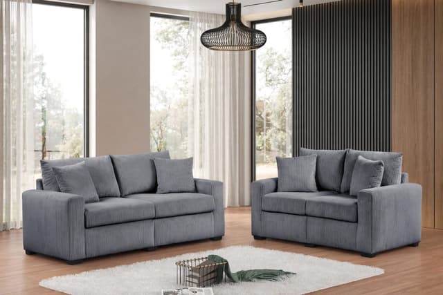 HH1124 Gray - Sofa & Loveseat Set — photo 2