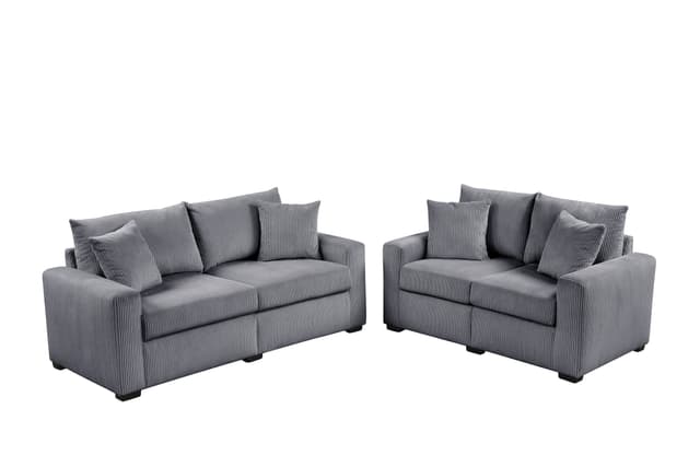 HH1124 Gray - Sofa & Loveseat Set — photo 1