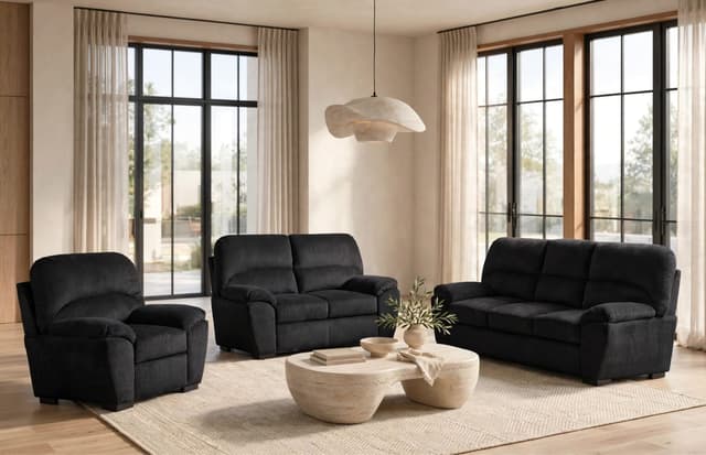 Tiffany10 Black - 2PC or 3PC Living Room Set — photo 4