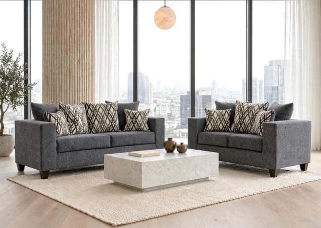110 - Steel Sofa & Loveseat — photo 2