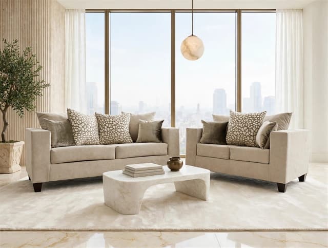 110-Hollywood Beige Sofa & Loveseat — photo 2