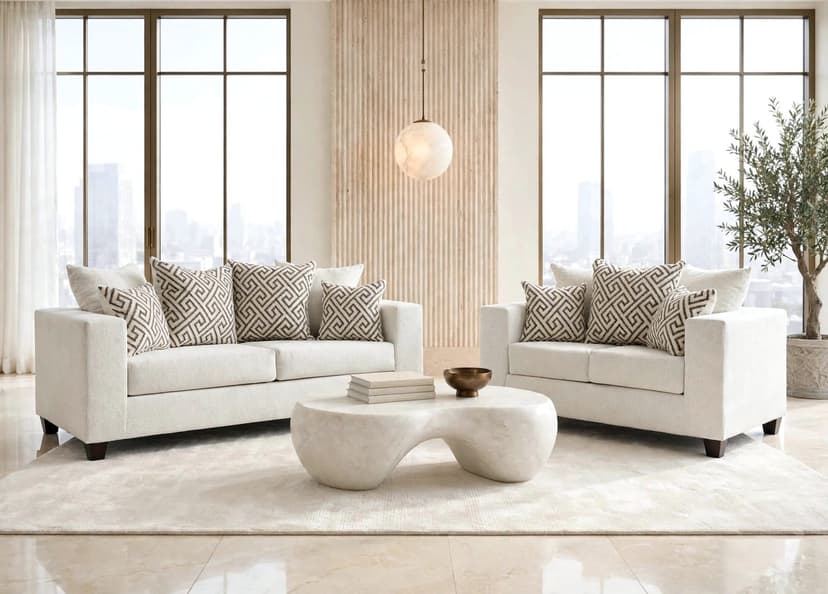 110 - Stone Sofa & Loveseat