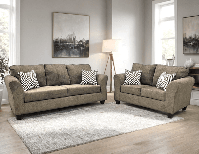 210 BROWN - 2PC Sofa and Loveseat Set — photo 1