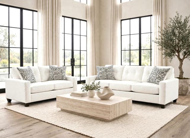 710 Cream Sofa & Loveseat Set — photo 4
