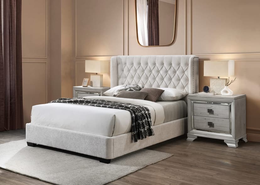 Daphne Bed Oat Tweed