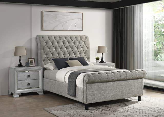 Kate Platform Bed-Light Grey Tweed — photo 1