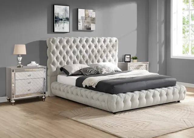 Flory Platform Bed -Dove — photo 1