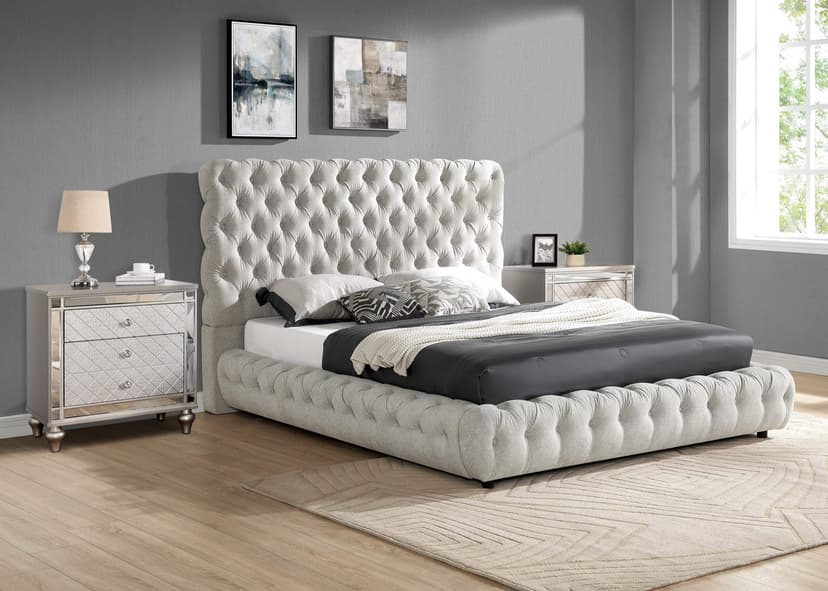 Flory Platform Bed -Dove