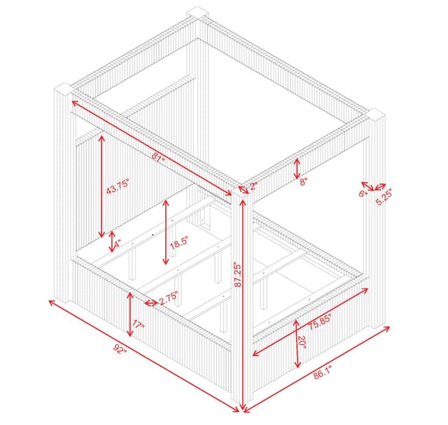 Carla Bed H/F Canopy Black — photo 1