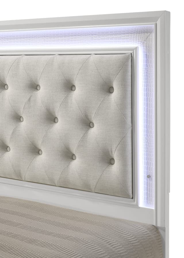 Lyssa Led Bed- Frost/Oat Headboard — photo 3