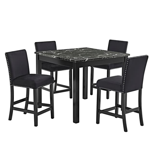 Lennon 5-PIECE Counter Height Set All Black — photo 2