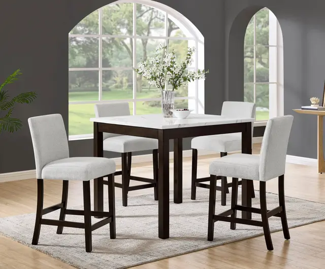 Lennon 5-PIECE Counter Height Set-Brown — photo 1