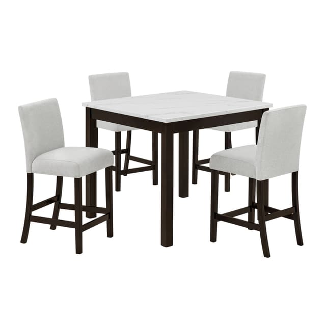 Lennon 5-PIECE Counter Height Set-Brown — photo 2