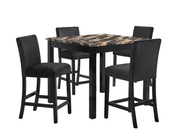 Lennon 5-PIECE Counter Height Set-Faux Marble Gdbk — photo 2