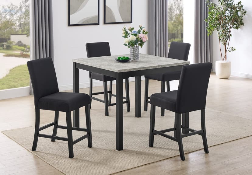 Lennon 5-PIECE Counter Height Set-Concrete
