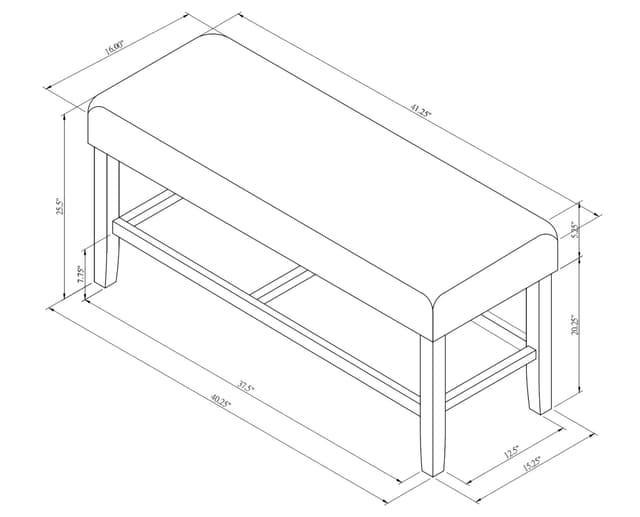 Hazel Counter Height Bench — photo 3