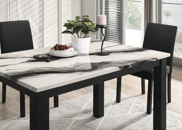 Resia Dining Table-Faux Marble Brown — photo 2