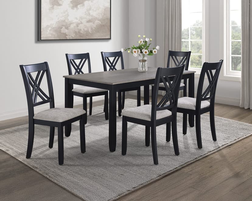 Eloise 7-PIECE Dinette Set Light Grey