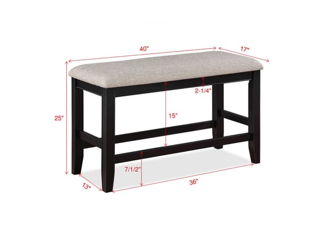 Fulton Counter Height Bench Light Grey — photo 2