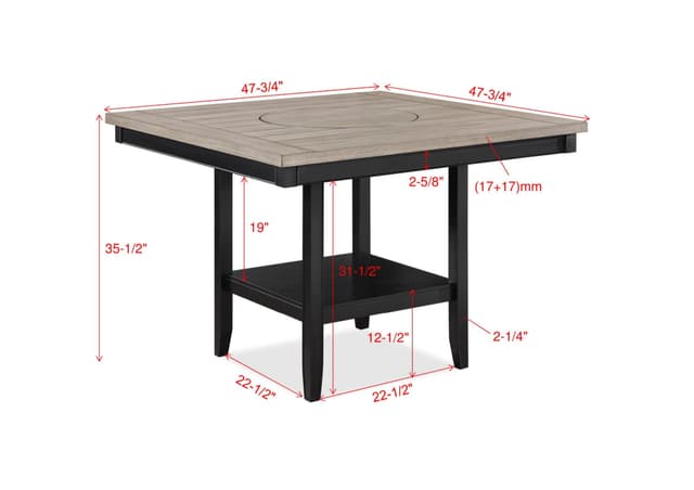 Fulton Counter Height Table Light Grey — photo 3
