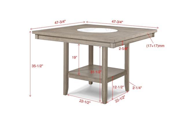 Fulton Ct Table Wh Oak with Mbl Lzssn — photo 3