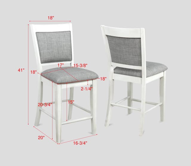Fulton Counter Height Chair White — photo 3