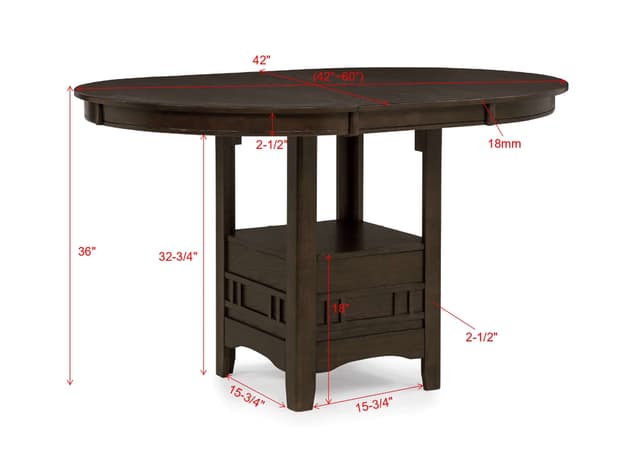 Hartwell Counter Height Table Brown — photo 3