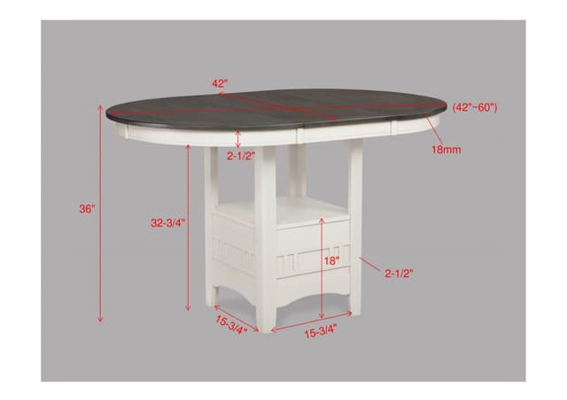 Hartwell Counter Height Table Chalk Grey — photo 3
