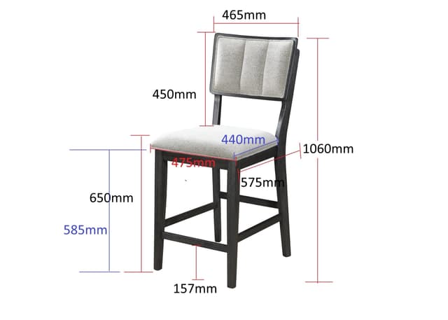 Cline Counter Height Chair-Light Grey — photo 4
