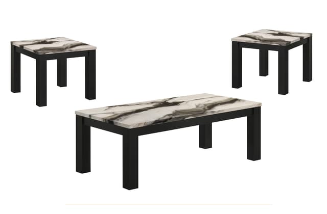 Ivy 3-PIECE Cocktail Set Faux Marble Brown — photo 2