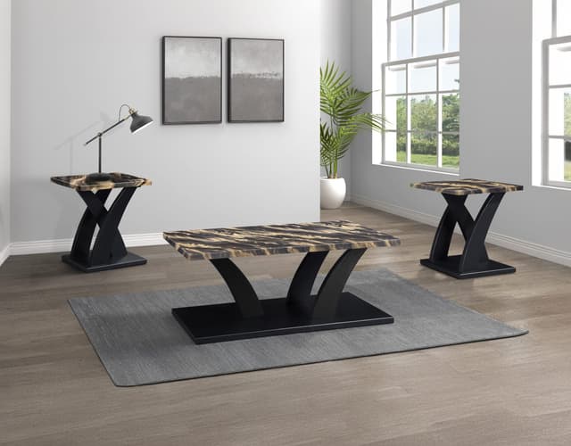 Zion 3-PIECE Faux Marble Cocktail Set Gdbk — photo 1