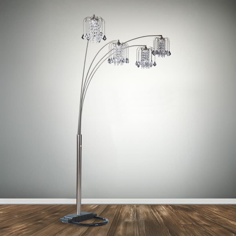 Rain Drop Arc Lamp 84 H Pewter