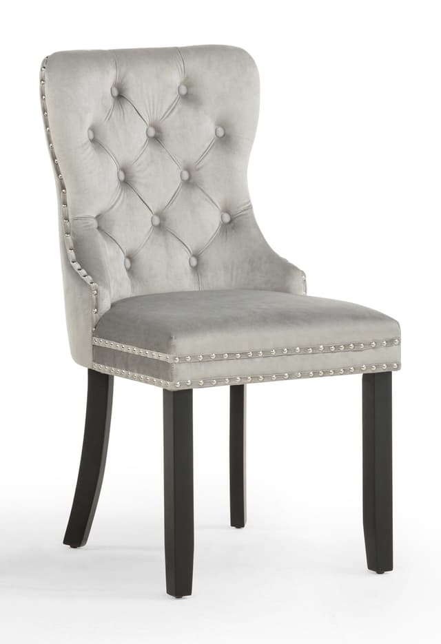 Arabella Accent Chair Light Grey Velvet — photo 2