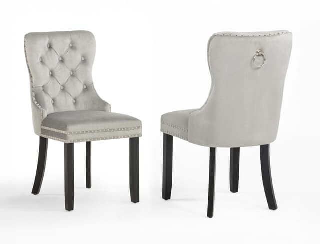 Arabella Accent Chair Light Grey Velvet — photo 1