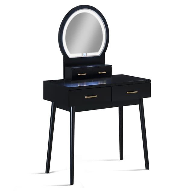 Cecilia Vanity Table & Stool-Black — photo 2