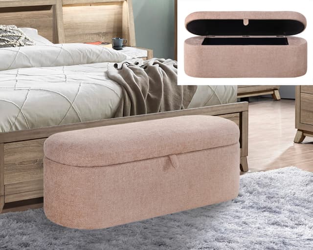 Philipa Storage Bench-Mauve Tweed — photo 1