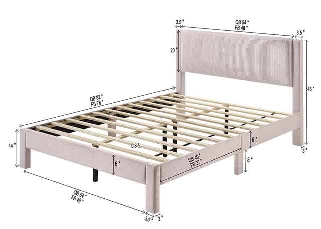 Lucia Queen Platform Bed Pink — photo 3