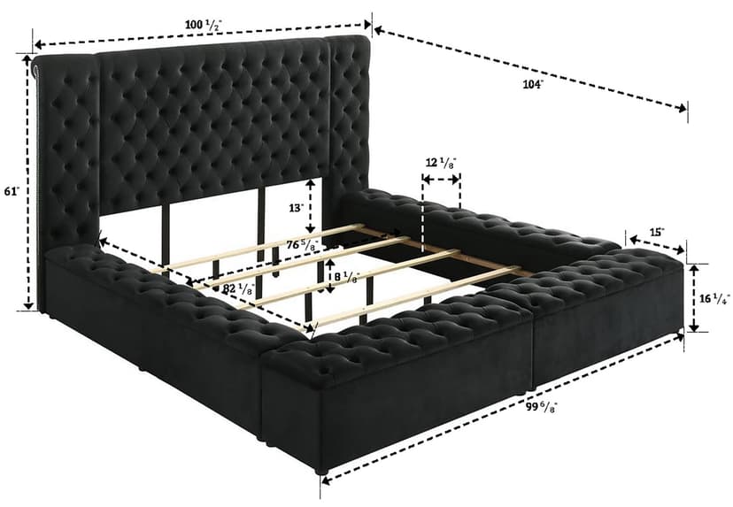 Liliana King Headboard Black