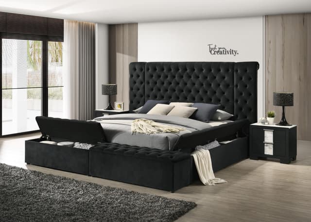 Liliana King/Queen Headboard Side Panel Black — photo 1