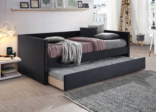 Sadie Daybed Back-Rails-Blk Velvet — photo 1