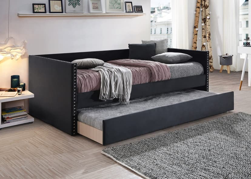 Sadie Daybed Back-Rails-Blk Velvet