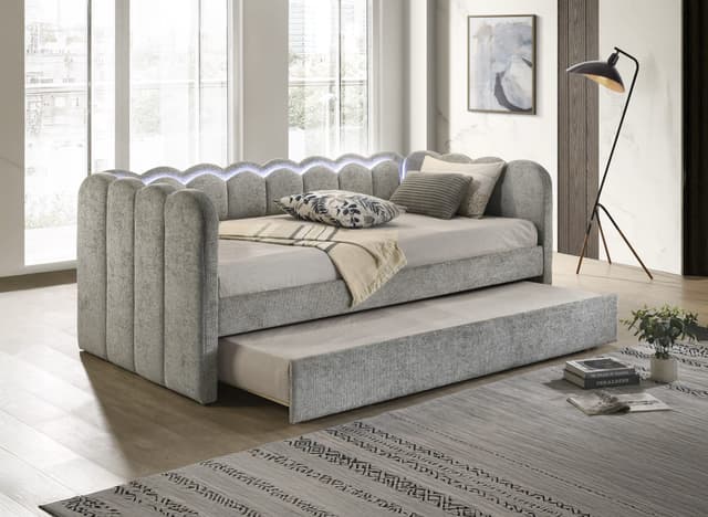 Melody Daybed Arms Slats-Light Grey — photo 1