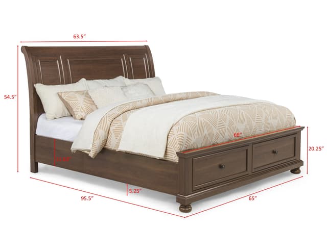 Claribelle Q Storage Bed Headboard-Brown — photo 2