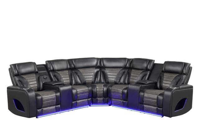 IBIZA POWER/POWER Black Reclining Sectional — photo 4